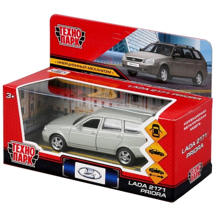 Машина металлическая LADA Priora, 12 см, открываются двери и багажник, инерция, цвет бежевый Машина металлическая LADA Priora, 12 см, открываются двери и багажник, инерция, цвет бежевый