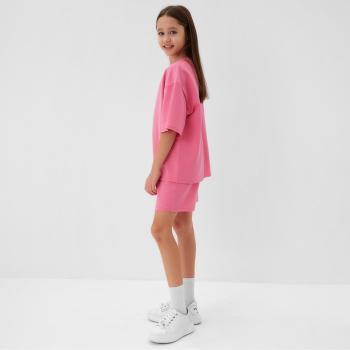 Костюм детский (футболка, шорты) MINAKU: Casual Collection цвет розовый, рост 122 см Костюм детский (футболка, шорты) MINAKU: Casual Collection цвет розовый, рост 122 см