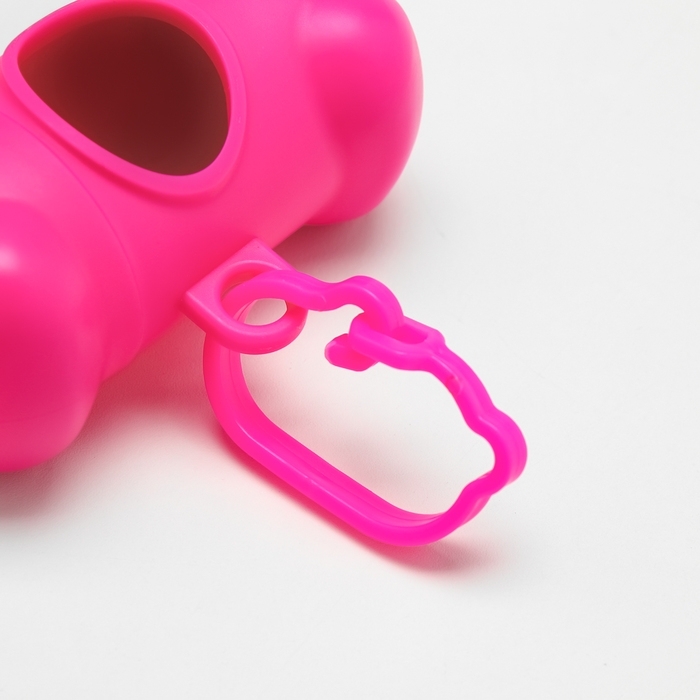 Контейнер-косточка с мешками для уборки (рулон 15 пакетов 29х21 см), розовый Контейнер-косточка с мешками для уборки (рулон 15 пакетов 29х21 см), розовый