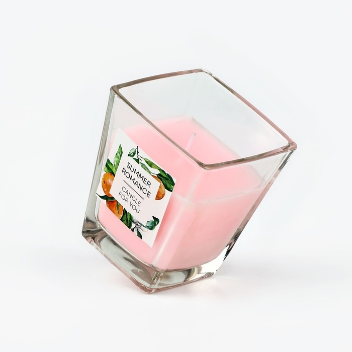 Свеча ароматическая в стекле &laquo;Summer romance&raquo;: дыня, 6,8 х 8 см.