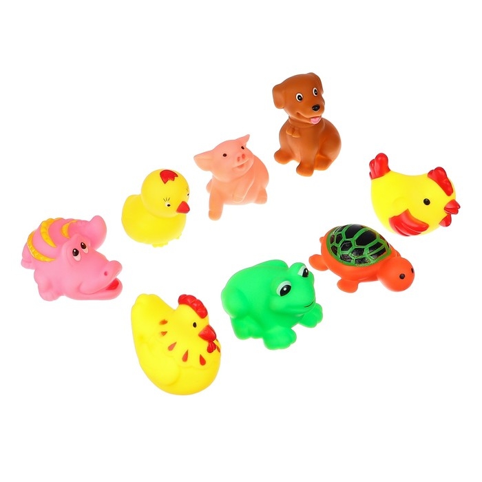 Набор резиновых игрушек для ванны «Друзья», 8 шт, с пищалкой, Крошка Я Набор резиновых игрушек для ванны «Друзья», 8 шт, с пищалкой, Крошка Я