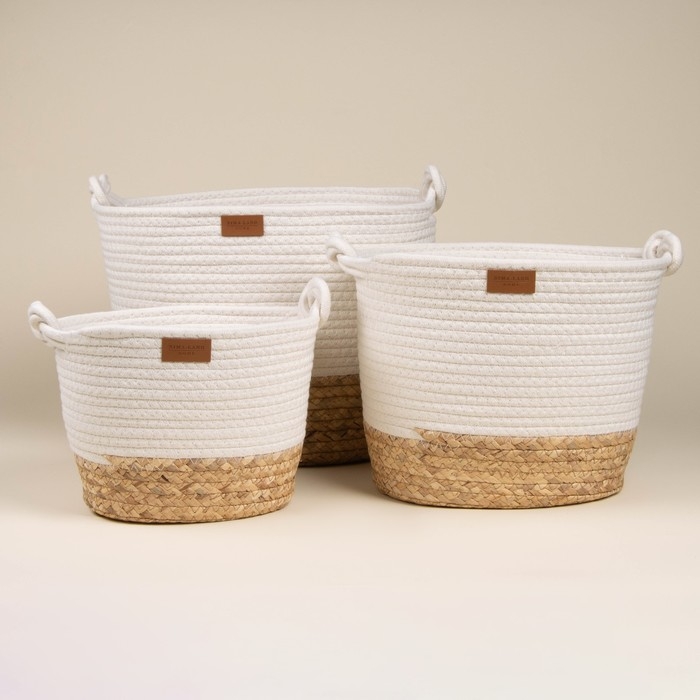 Корзины для хранения ручной работы SL Home, 3 шт: 24&times;21&times;17 см, 30&times;25&times;22 см, 35&times;30&times;27 см