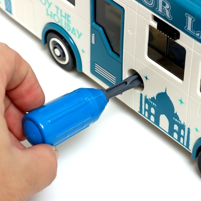 Конструктор винтовой &laquo;Автобус&raquo;, свет, звук, инерция, 42 детали