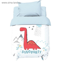 Постельное бельё детское Крошка Я "Dinoparty", 112х147 см, 60х120+20 см, 40х60 см, 100% хлопок