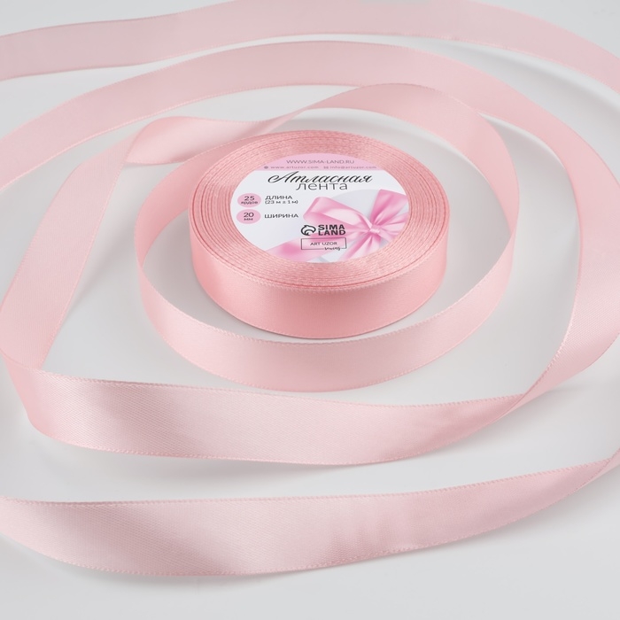 Лента атласная, 20 мм × 23 ± 1 м, цвет розовое золото №146 Лента атласная, 20 мм × 23 ± 1 м, цвет розовое золото №146