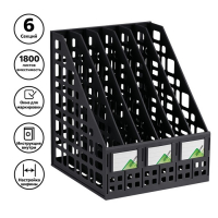 Лоток для бумаг cборный, вертикальный, 6 отделений, чёрный Лоток для бумаг cборный, вертикальный, 6 отделений, чёрный