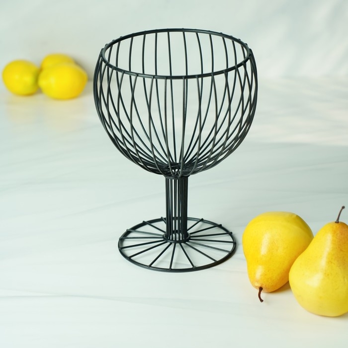 Фруктовница Доляна &laquo;Эстетика&raquo;, 18&times;18&times;23 см, чёрный