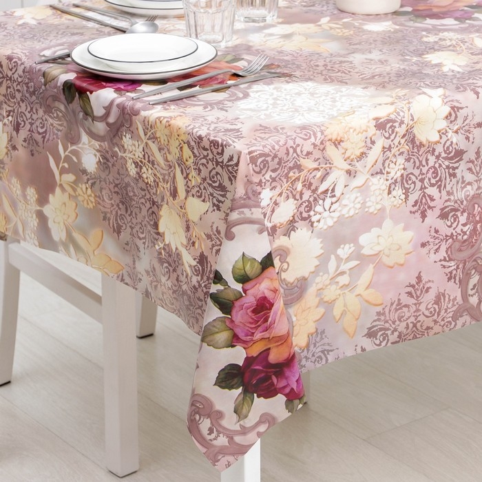 Клеёнка на стол Доляна &laquo;Лира&raquo;, на нетканой основе, ширина 137 см, толщина 0,2 мм, рулон 20 м