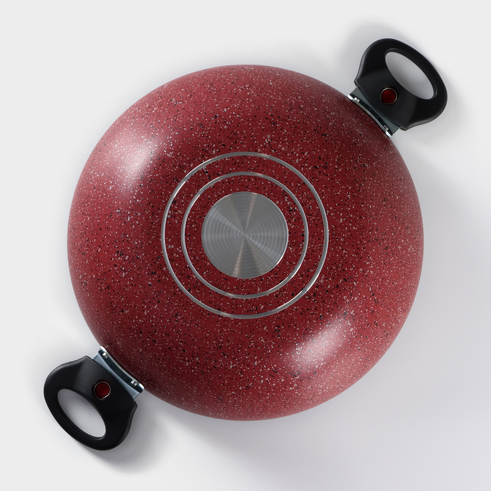 Казан, 4 л, d=28 см, стеклянная крышка, две съёмные ручки, цвет красный Казан, 4 л, d=28 см, стеклянная крышка, две съёмные ручки, цвет красный