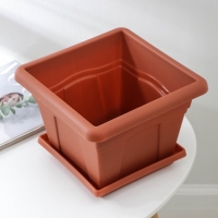 Горшок с поддоном &laquo;Квадро&raquo;, 5,1 л, цвет терракотовый