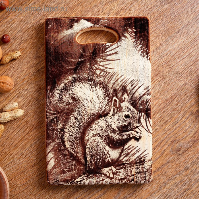 Доска из массива кедра &laquo;Бельчонок&raquo;, прямоугольная, 18 &times; 28 см