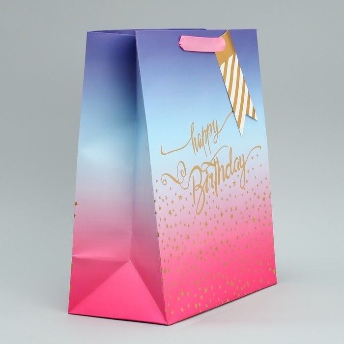 Пакет подарочный, упаковка, &laquo;Happy Birthday&raquo;, 30.5 х 25.4 х 12.7 см