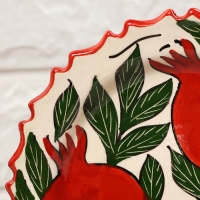 Тарелка Риштанская Керамика "Гранаты", 17см, рифлёная Тарелка Риштанская Керамика "Гранаты", 17см, рифлёная