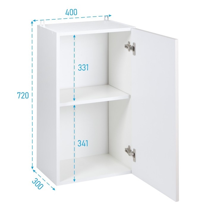Шкаф навесной 400 Хельга, 400х300х720, Белый/Грей софт МДФ