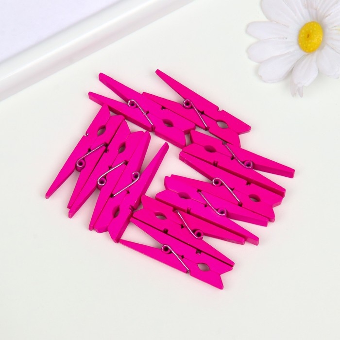 Прищепки дерево, 45 мм, (набор 10 шт.) розовый Прищепки дерево, 45 мм, (набор 10 шт.) розовый