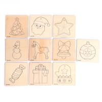 Основы для росписи и выжигания на новый год &laquo;Роспись по дереву. Ёлочные подвески&raquo;, новогодний набор для творчества