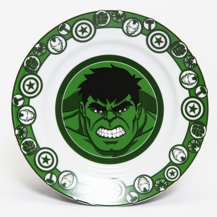 Набор посуды из керамики, 3 предмета: тарелка &Oslash; 16,5 см, миска &Oslash; 14 см, кружка 200 мл, "Мстители", Марвел