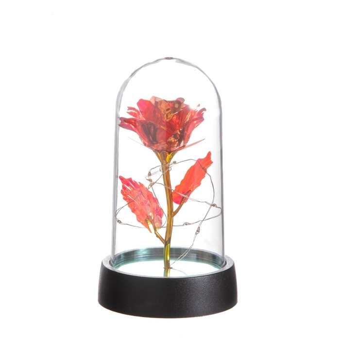 Ночник колба &laquo;Цветок&raquo; LED 3хAG10 красный 8,5х8,5х15,5см