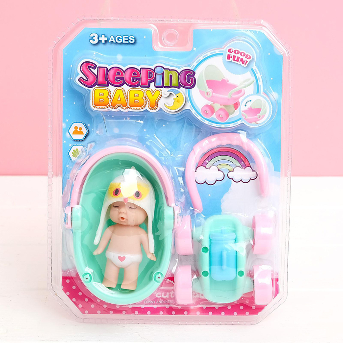 Пупс &laquo;Малыш&raquo; с коляской, с аксессуарами, МИКС