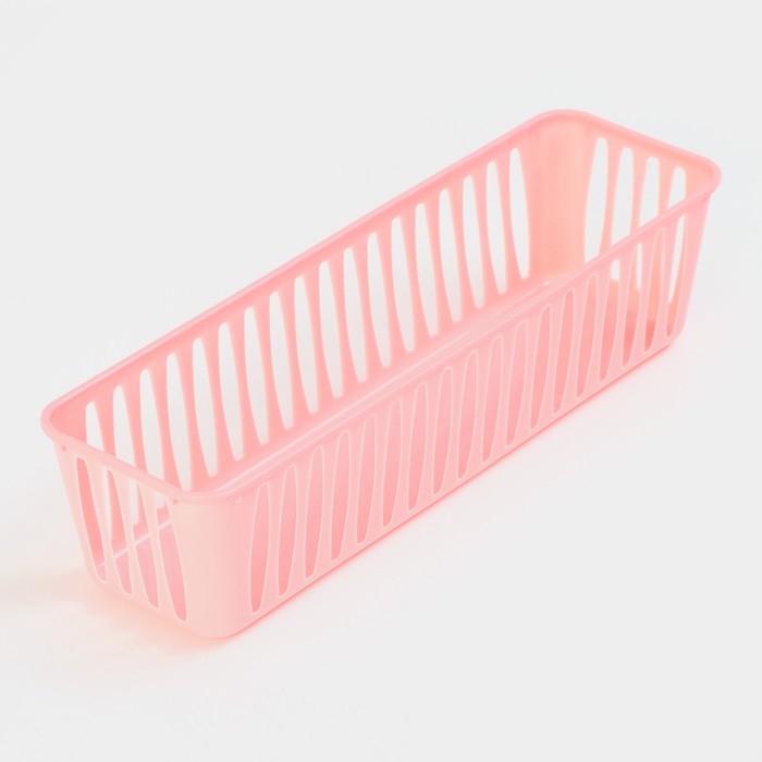 Корзина для хранения Доляна &laquo;Вертикаль&raquo;, пластик, 25&times;7&times;6 см, цвет МИКС