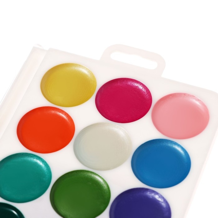 Акварель18 цветов (9 классических + 9 перламутровых) Calligrata Акварель18 цветов (9 классических + 9 перламутровых) Calligrata