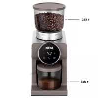Кофемолка Kitfort КТ-7268, электрическая, жерновая, 160 Вт, 265 г, регулировка помола, серая 1053307 Кофемолка Kitfort КТ-7268, электрическая, жерновая, 160 Вт, 265 г, регулировка помола, серая 1053307