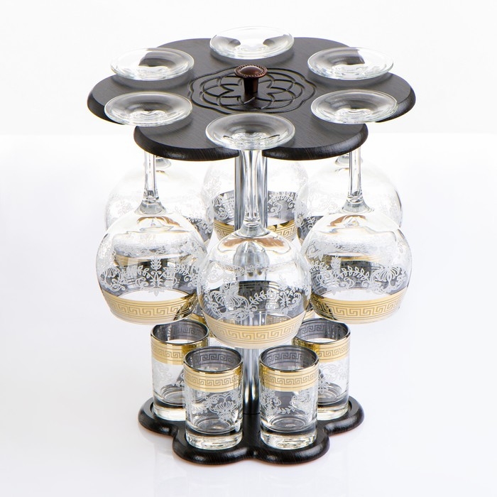 Мини-бар "Барокко" барная стойка 6 фужеров/стопок