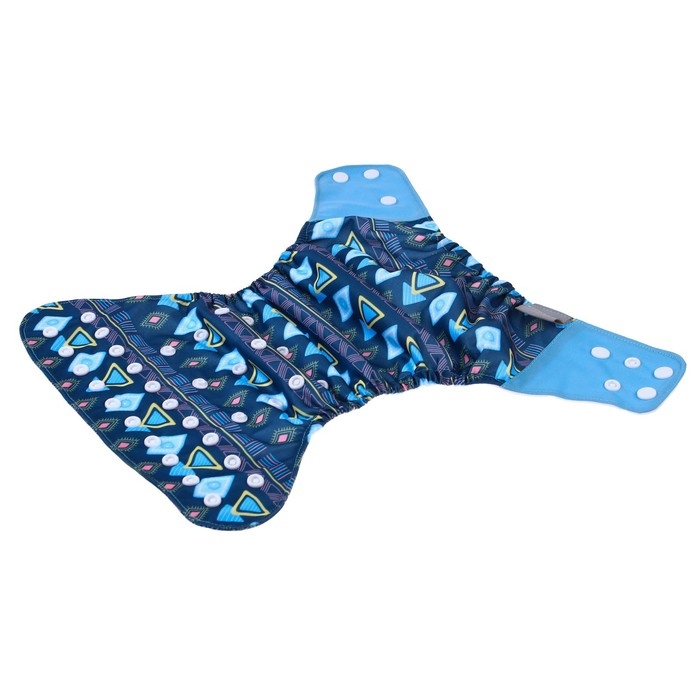 Многоразовый подгузник &laquo;Фигуры&raquo;, 3-15 кг, цвет синий, Крошка Я