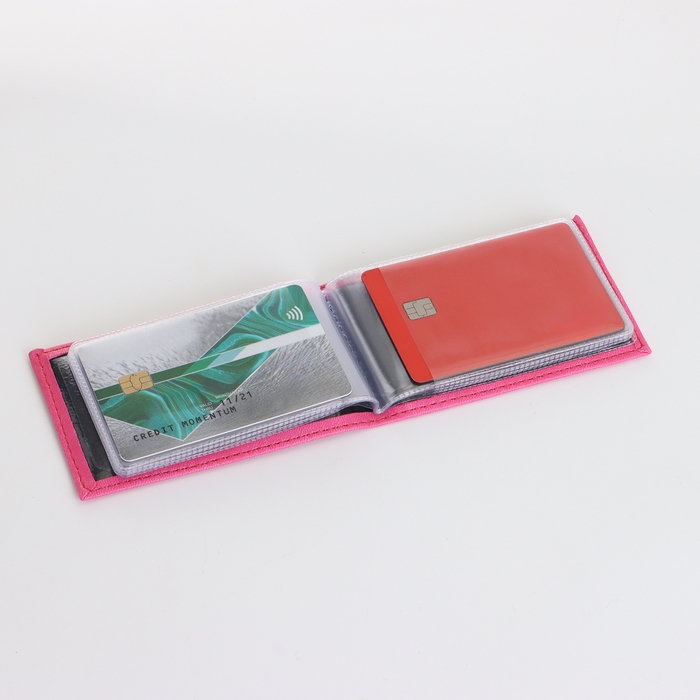 Визитница, 18 карт, цвет розовый