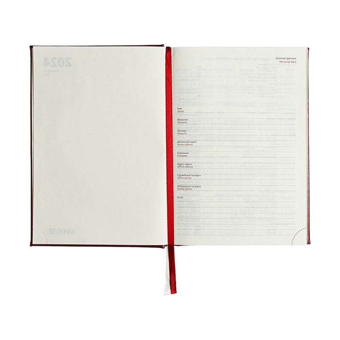 Ежедневник недатированный A5, 160 листов, deVENTE.Symbol, твёрдая обложка из искусственной кожи с поролоном, золотой срез, блок 70 г/м2, бордовый