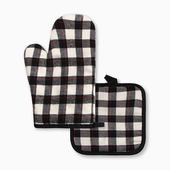 Кух.набор 2 пр. Этель Клетка цв.черный прих.17*17см, варежка-прихв. 26*16см,100%п/э Кух.набор 2 пр. Этель Клетка цв.черный прих.17*17см, варежка-прихв. 26*16см,100%п/э