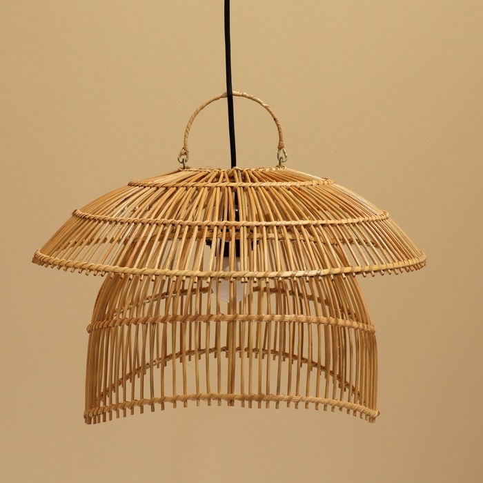 Светильник потолочный из ротанга "Откровение" 1х120Вт, Е27, 40х40х25 см