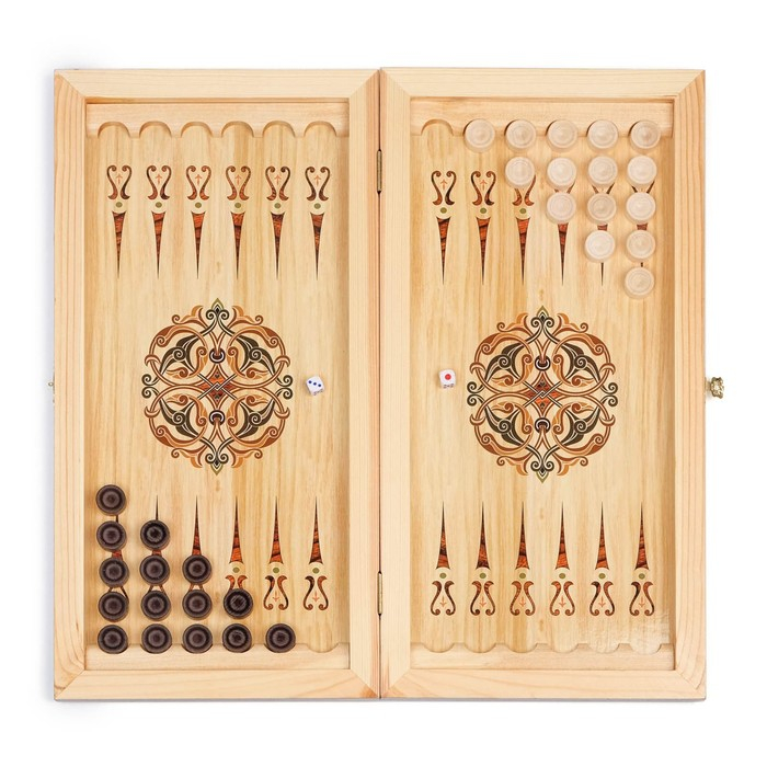 Нарды деревянные большие, настольная игра Нарды деревянные большие, настольная игра "Персидские", 40 х 40 см, с шашками