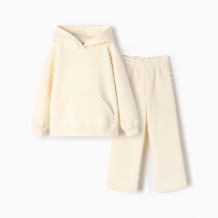 Костюм детский с начёсом (толстовка, брюки) KAFTAN р.38 (146-152), молочный Костюм детский с начёсом (толстовка, брюки) KAFTAN р.38 (146-152), молочный