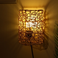 Светильник настенный из ротанга "Нить Ариадны" 1х120Вт, Е27, 16х10х23 см Светильник настенный из ротанга "Нить Ариадны" 1х120Вт, Е27, 16х10х23 см