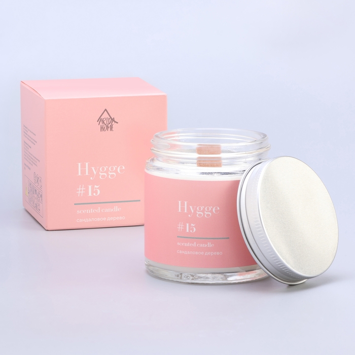 Свеча ароматическая Свеча ароматическая "Hygge" #15 Сандаловое дерево, соевый воск, в банке, 90 г