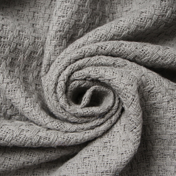 Плед Этель Waffle 220*240 см, цв.серый, 100% хлопок, 340 гр/м2