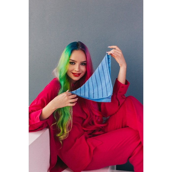 Салфетка для уборки Доляна &laquo;Полоски&raquo;, микрофибра, 29&times;29 см, цвет МИКС