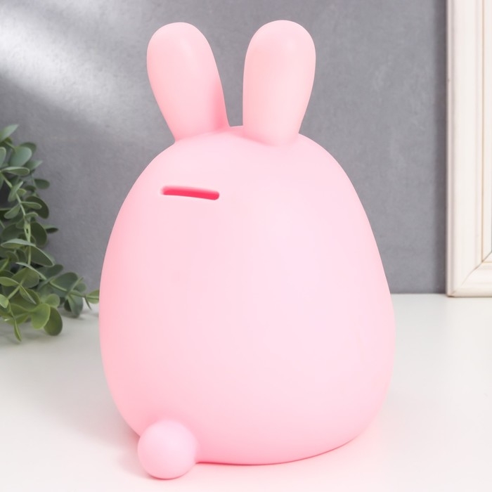 Копилка пластик "Зайчик - пухляш с сердцем/цветком" МИКС 16х15,5х23 см