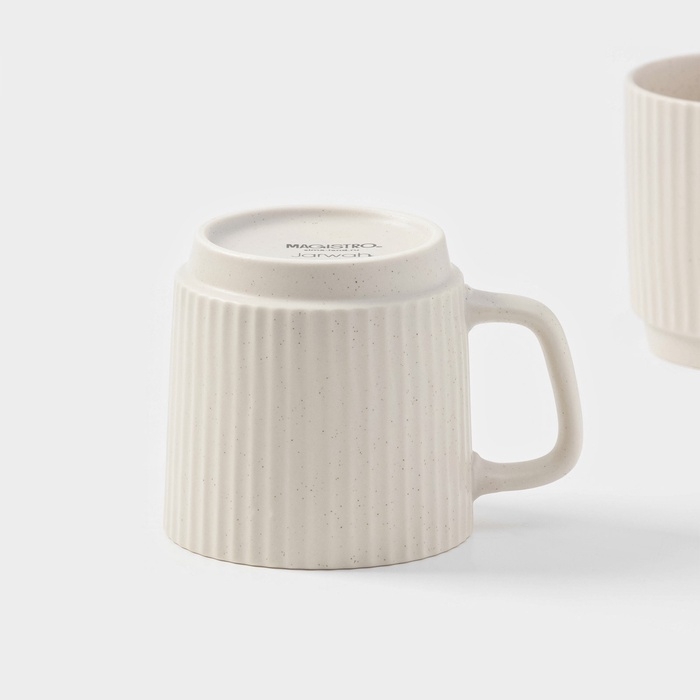 Набор кружек Magistro Jarwah Lausanne, 240 мл, 7,8×8 см, 2 шт, фарфор, серый Набор кружек Magistro Jarwah Lausanne, 240 мл, 7,8×8 см, 2 шт, фарфор, серый