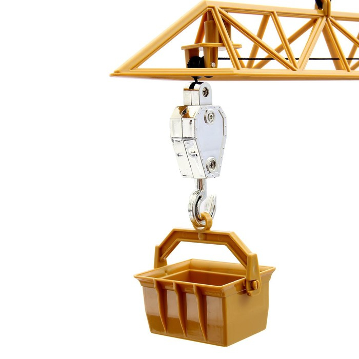 Кран &laquo;Стройка&raquo;, дистанционное управление, 3 варианта сборки, высота 1,28 м, цвет жёлтый