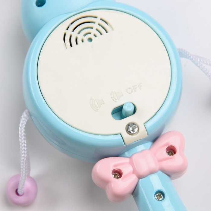 Погремушка музыкальная &laquo;Зайка барабан&raquo;, эластичные ушки, цвет МИКС, Крошка Я