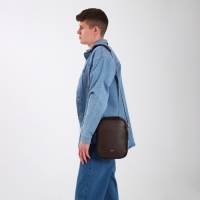 Сумка мужская через плечо TEXTURA, искусственная кожа, цвет коричневый