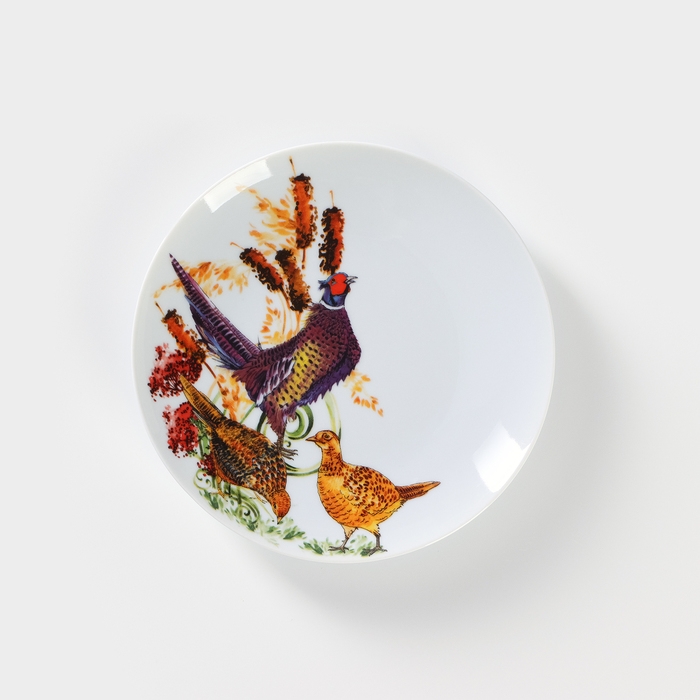 Тарелка фарфоровая &laquo;Сезон охоты&raquo;, d=17,5 см, рисунок микс, цвет белый