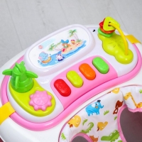 Ходунки &laquo;Улыбка&raquo;, 8 силик. колес, съемная панель, муз., свет, игрушки, розовый