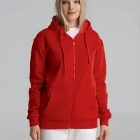 Толстовка на молнии с капюшоном Siverga Heavy 2.0, красная, размер XS