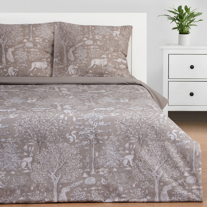 Постельное бельё Этель 1.5 сп &laquo;Сказочный лес&raquo; 143х215 см, 150х214 см, 70х70 см 2 шт, поплин 125 г/м2