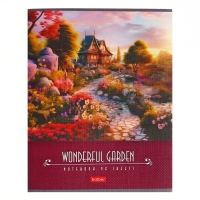 Тетрадь 96 листов в клетку "Дивный сад", обложка мелованный картон, матовая ламинация, тиснение, блок офсет 65г/м2 Тетрадь 96 листов в клетку "Дивный сад", обложка мелованный картон, матовая ламинация, тиснение, блок офсет 65г/м2