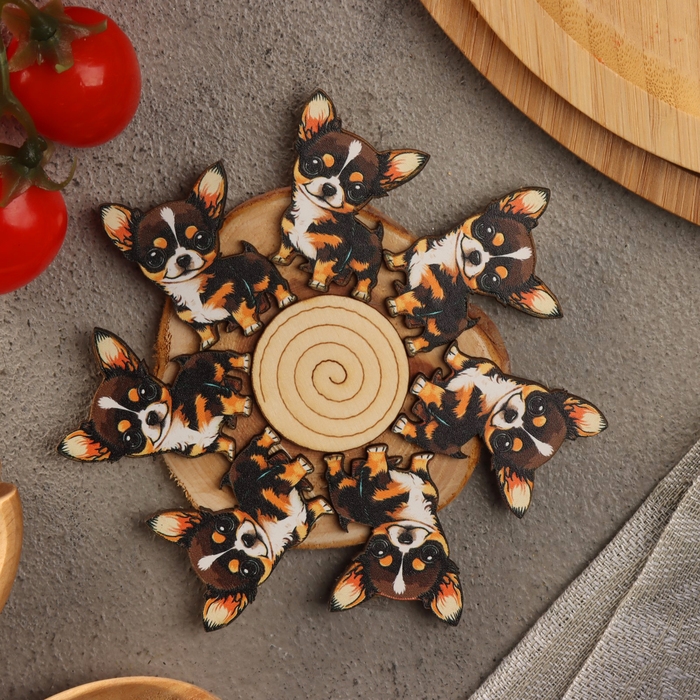 Подставка под горячее Подставка под горячее "Чихуахуа" D=12, можжевельник