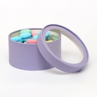 Набор 2 в 1 круглых коробок с окном, бледно-фиолетовый, 21 х 11 - 18 х 10 см Набор 2 в 1 круглых коробок с окном, бледно-фиолетовый, 21 х 11 - 18 х 10 см